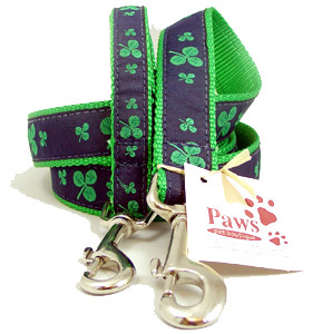 Classic Green Shamrock Dog Leashes made in USA