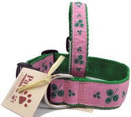 Shamrock Pink Dog Collars with Durable Quick Release Buckles.