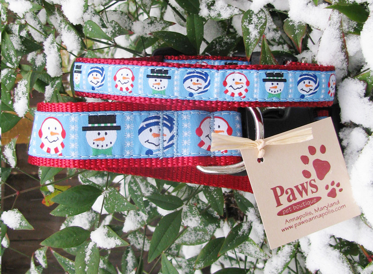 snowman dog collar