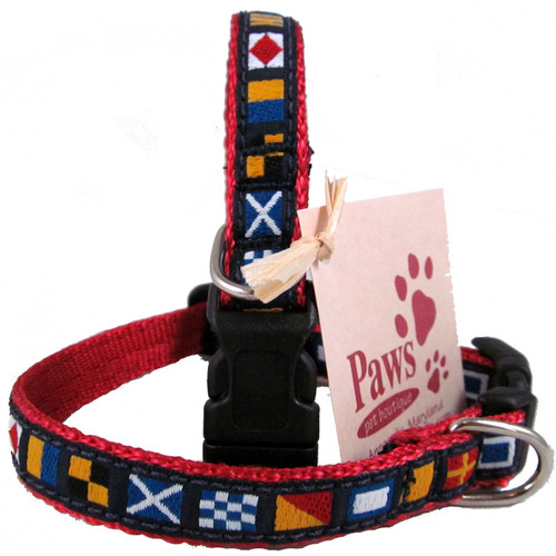 Tiny Nautical Flag Dog Collars for your seaworthy little ones.