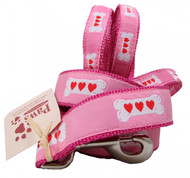 Hearts on Bones Pink Dog Leashes are proudly made in America.