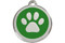 Green Paw Print Stainless Steel ID Tag