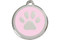 Stainless Steel Light Pink Paw Print ID Tag