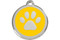 Stainless Steel Yellow Paw Pet ID Tags