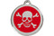 Stainless Skull ID Tag with Red Enamel