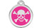 Hot Pink Skull Pet ID Tags