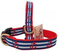 Bold and bright, our Red Anchor Striped Dog Collars are made in USA and look great on all dogs!