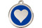 Stainless Heart ID Tag on Dark Blue
