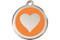 Orange Heart Collar Charm - Personalized ID Tag