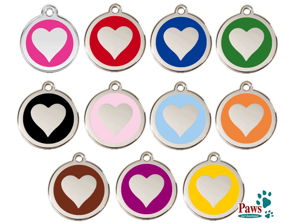 Stainless Steel HEART ID Tag & FREE Personalised Engraving for Dog Cat Pets 