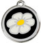 Black and White Daisy Stainless Pet ID Tags Ship Free!