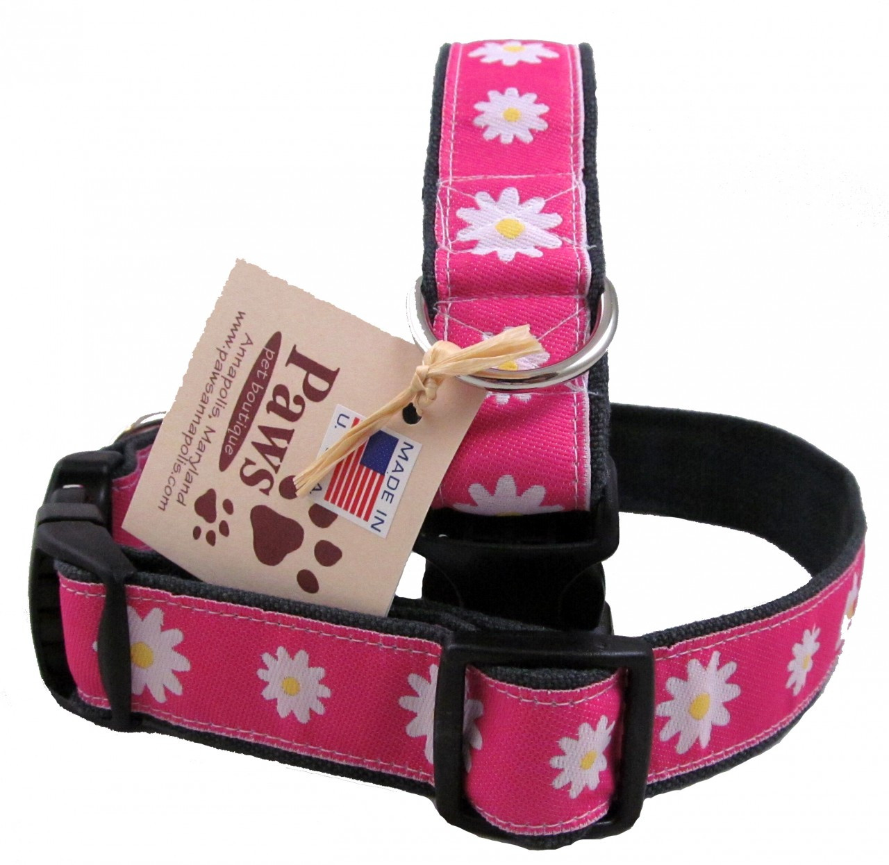 Light Pink Floral Dog Collar Adjustable Dog Collar with Buckle Dog accessories Girly Dog Collar Daisies Flowers Cute Dog Collar
