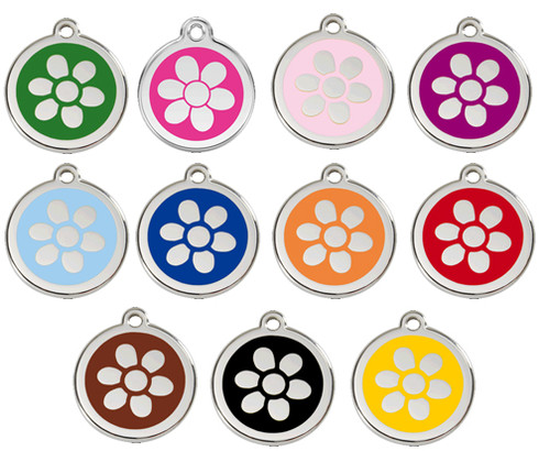 Choose from 11 enamel colors to create your personalized pet tag.