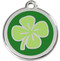 Stainless Steel and Enamel Green Shamrock Pet Collar Tags