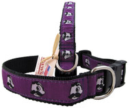 Natty Boh Dog Collars on Purple Ribbon with Black Webbing