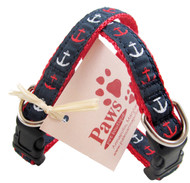 Patriotic colored nautical dog collars for small dogs are USA made.