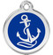 Nautical Anchor Pet ID Tags are made with durable stainless and enamel.