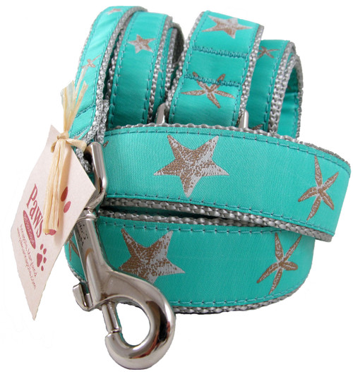 Starfish Dog Leashes with Silver Webbing