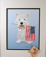 Westie Prints with American Flag