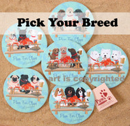 Crabby Dog Coasters are Available in Most Dog Breeds.