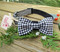 Dapper Bow-tie Dog Collar in Houndstooth Fabric
