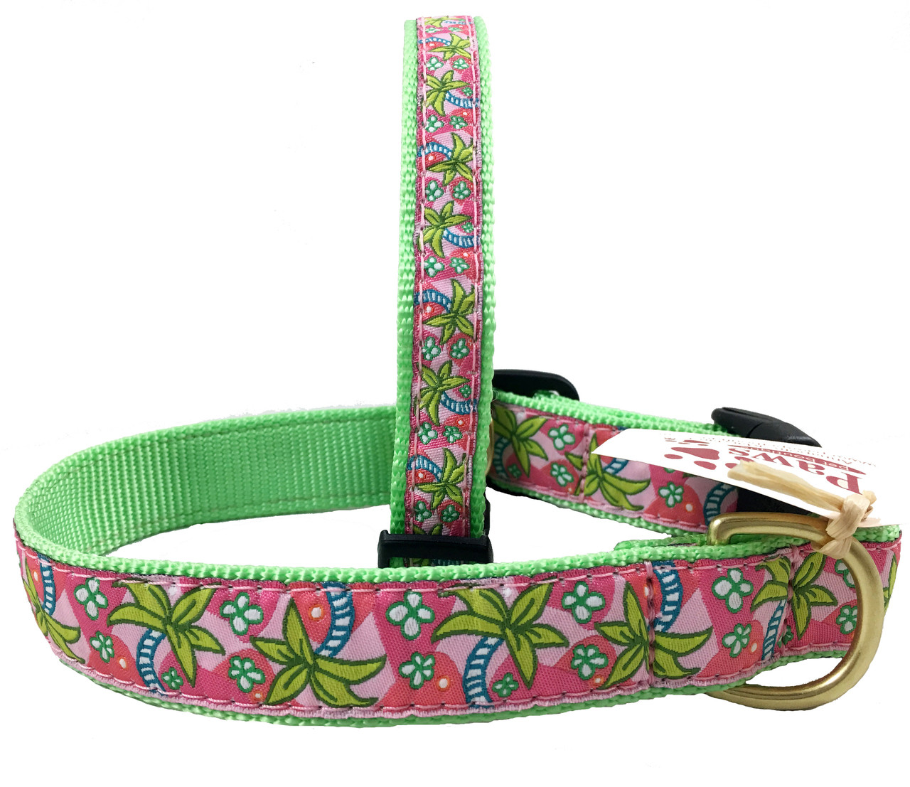 Tropical Palm Leaves Handmade Dog Collar OR Lead Size Small Large 