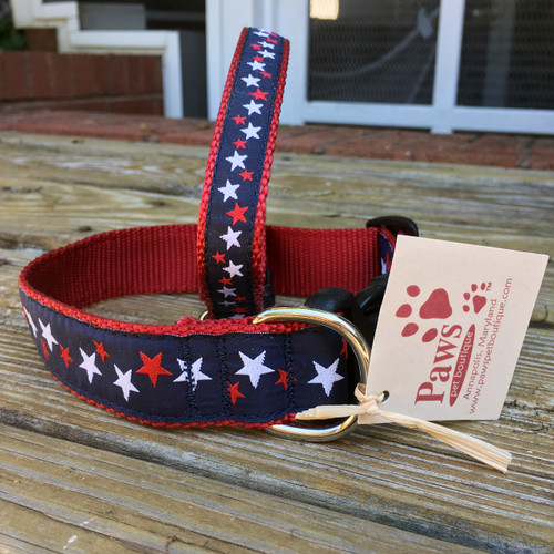 Patriotic Star Dog Collars Designer Dog Collar with Stars