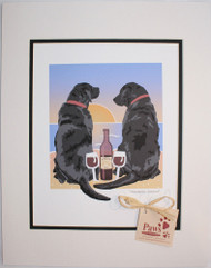 Black Lab Art, Dogs and Wine