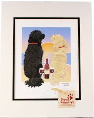 Doodles and Wine Sunset Print