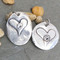 Handmade Paw Print on Heart Silver Charms