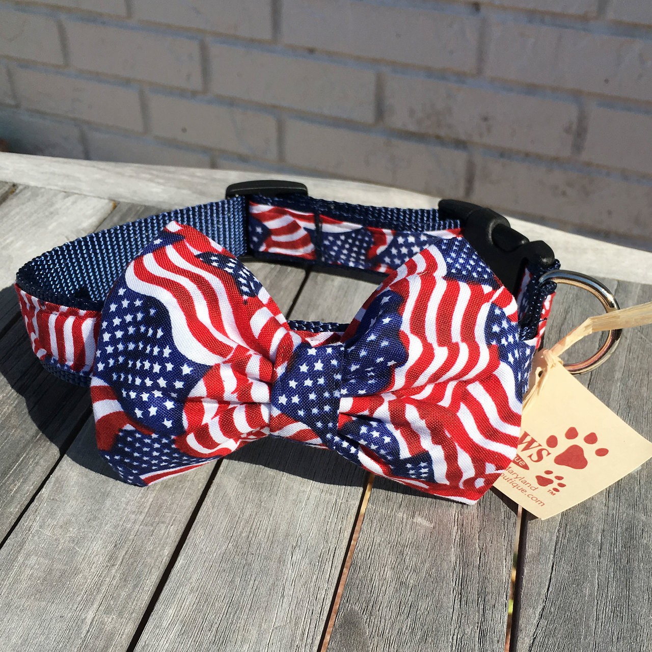 american flag dog bow tie