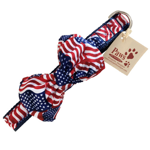 american flag dog bow tie