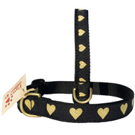 Gold Heart Dog Collar made in USA