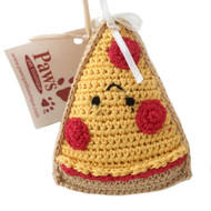Knit Pizza Dog Toy for Small Pups