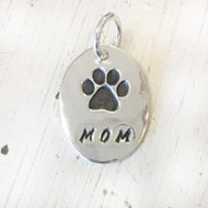 Sterling Silver Paw Mom Charm