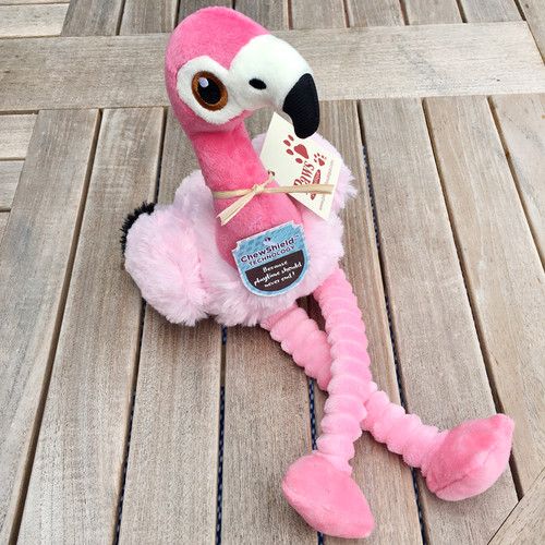 Flamingo Dog Toy Crinkles and Squeaks