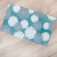 White and Gray Floral Turquoise Pet Placemat