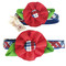Patriotic Dog Collar with Detachable Flower