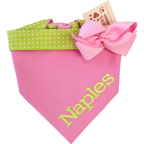 Made in USA Naples Pink Dog Bandanna