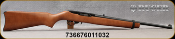Ruger - 22LR - 10/22 Carbine - Semi-Auto - Hardwood/Satin Black, 18.5" Barrel - Mfg# 01103