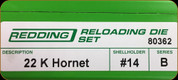 Redding - Full Length Sets - 22 K-Hornet - 80362
