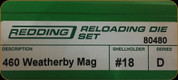 Redding - Full Length Sets - 460 Wby Mag - 80480