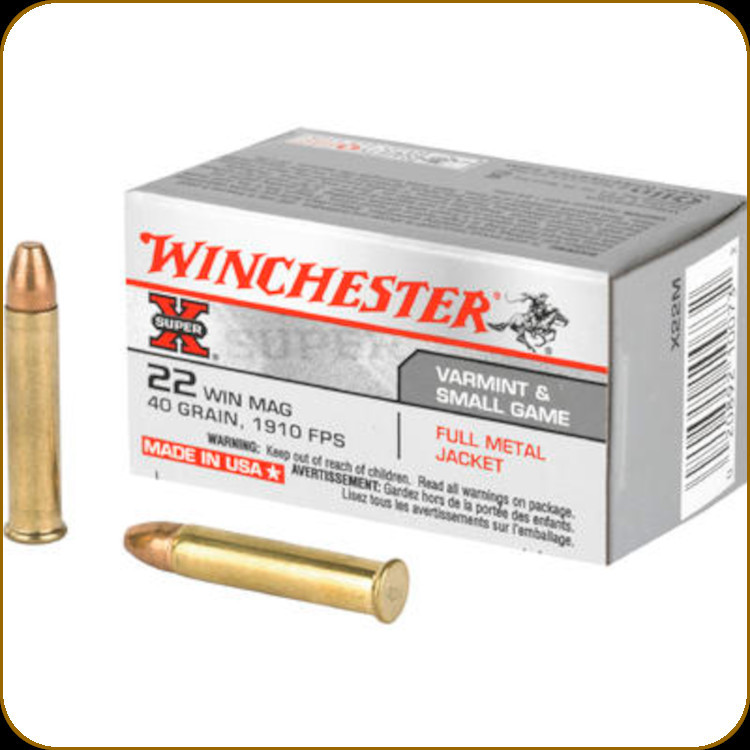Winchester - 22 WMR - 40 Gr - Super-X - Full Metal Jacket - 50ct - X22M -  Prophet River Firearms