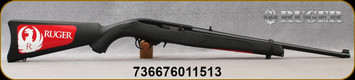 Ruger - 22LR - 10/22 Carbine - Black Synthetic/Blued, 18.5"Barrel, Mfg# 01151