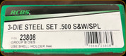 RCBS -  3 Die Steel Set - 500 S&W - 23808