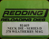Redding - Neck Sizing Die - 378 Wby Mag - 81469