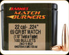 Barnes - 22 Cal - 69 Gr - Match Burner - Boat Tail - 100ct - 30162