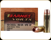 Barnes - 454 Casull - 250 Gr - VOR-TX - XPB HP - 20ct - 22024