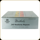 Weatherby - 240 Wby Mag - Unprimed Brass - 20ct - BRASS240
