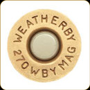 Weatherby - 270 Wby Mag - Unprimed Brass - 20ct - BRASS270